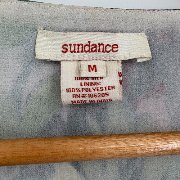 SUNDANCE Samantha Watercolor Floral Silk Pleated Blouse Sz Med, Floral Spring - Picture 8 of 8
